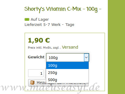Shorty's Vitamin-C-Mix Preis